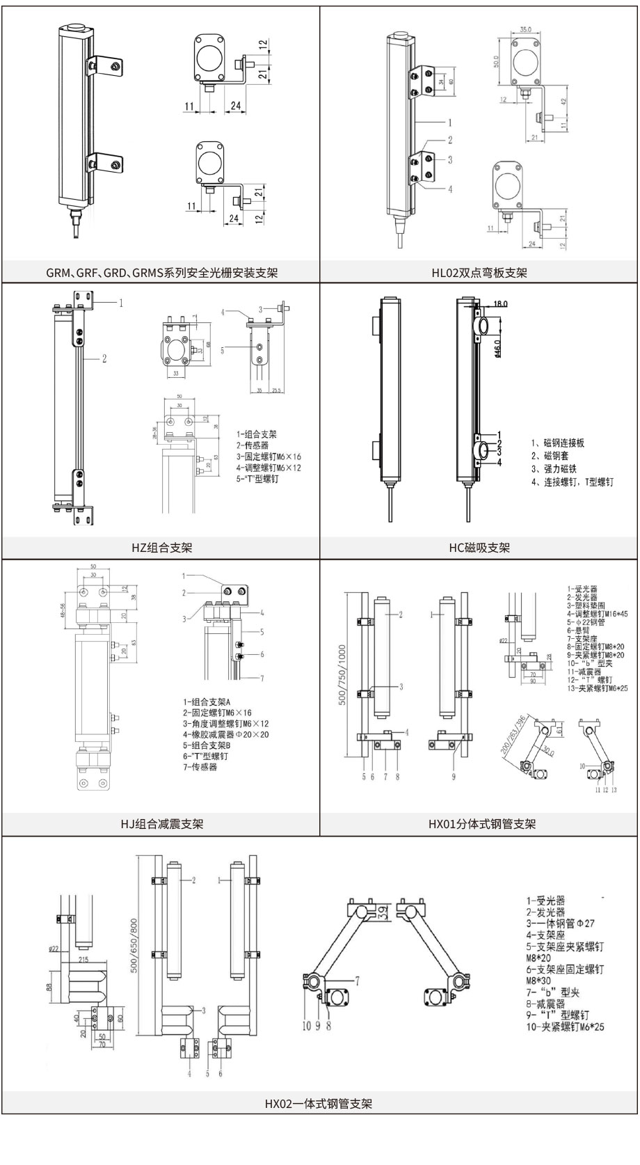 級聯(lián)安全光柵安裝示意圖